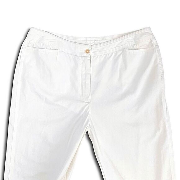 Caslon White Cotton High Waist Crop Pants Sz 12 - Picture 3 of 8